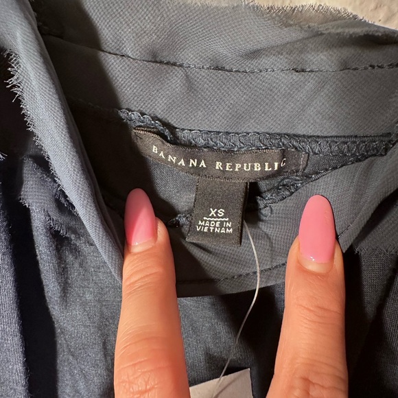 New BANANA REPUBLIC Blue Steel Tiered Ruffle Dress Silk
Stretch Knit Pullover XS - Picture 11 of 13